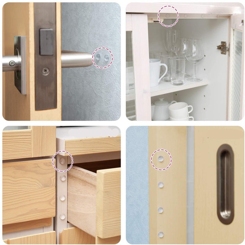 GaesQae Drawer Bumpers Pads,6mm*2mm Tiny Cabinet Door Bumpers,Cupboard Dots Self Adhesive Clear Rubber Feet Tiny Bumpons for Furniture Table Laptop 200pcs - Image 3